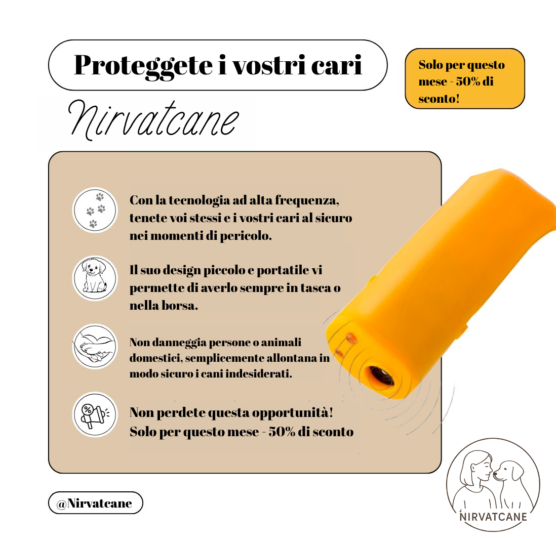 Nirvatcane – Repellente per cani sicuro e innocuo.